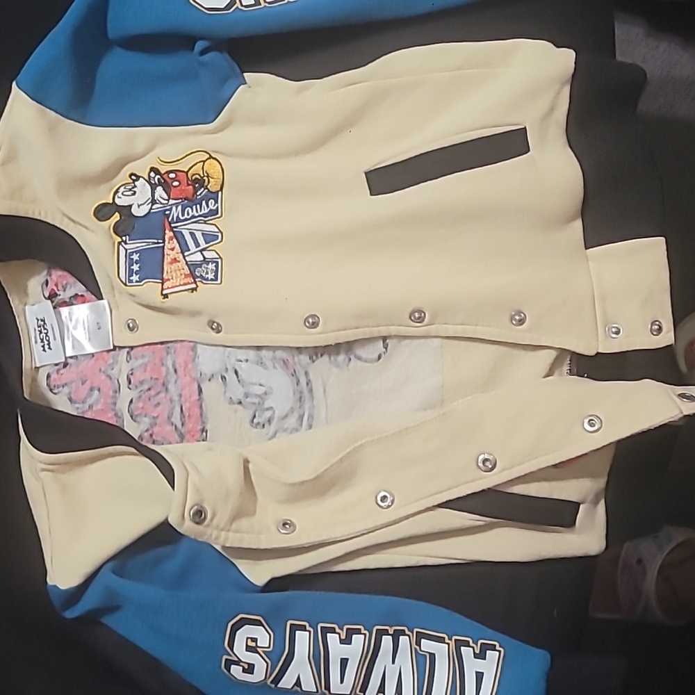 Disney Mickey Mouse Bomber Varsity Fleece Lined Jacket Boys Size 6/7 - Picture 5 of 7